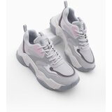 Marjin Women's Sneaker Laced Thick Sole Sports Shoes Tesya Gray cene