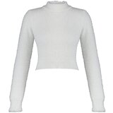 Trendyol Ecru Crop Beard Rope Knitwear Sweater | shoptok.hr