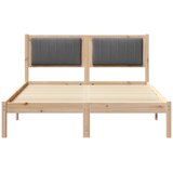  Krevetni okvir s tapiciranim uzglavljem Tamno siva 120 x 190 cm Smeđa | shoptok.hr