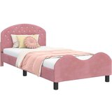  Otroški posteljni okvir z vznožjem Roza 90 x 200 cm Žamet, (5000104588) | Shoptok.si