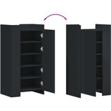 vidaXL Omarica za čevlje črna 52x37,5x100 cm inženirski les | Shoptok.si