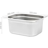  Posude Gastronorm 2 kom GN 1/2 150 mm od nehrđajućeg čelika | Eponuda.ba