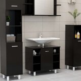 The Living Store Kopalniška omarica črna 60x32x53,5 cm iverna plošča - Kopalniška Omarica, (21436674) Cene