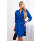 Kesi Dress with buttons and ties at the waist - cornflower blue | ePonuda.com