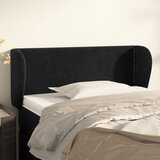  Uzglavlje s ušima crno 93x23x78/88 cm baršunasto | shoptok.hr