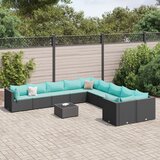  11-dijelni set vrtnih sofa od poliratana s jastucima smeđi | shoptok.hr