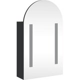  Kupaonski ormarić s ogledalom LED lučni crni 42 x 13 x 70 cm | shoptok.hr