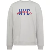 Denim Project Sweater majica 'City' svijetlosiva / tamno ljubičasta / crvena / bijela