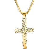 IZMAEL Ogrlica Tree Cross - Zlatna | shoptok.hr