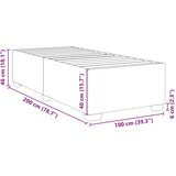  Okvir za krevet bez madraca tamnosmeđi 100x200 cm od tkanine | shoptok.hr