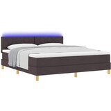  LED Box Spring Krevet Tamno smeđa 180 x 200 cm tkanina | shoptok.hr