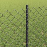  Ograda od lančanih veza s postom 25 x 0,8 m Siva Mreža | shoptok.hr