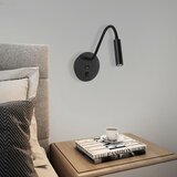  Brilagi - LED fleksibilna zidna lampa sa USB portom MAYA LED/3W/230V crna | Eponuda.com
