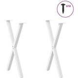  Noge za blagovaonski stol u obliku slova X, 2 kom, bijele, 50 x (72-73) cm, čelik | shoptok.hr