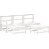 Maison Chic Seti vrtnega pohištva - Vrtna garnitura - Vrtni pohištvo set 5-delna bela trdna borovina, (21819693) | Shoptok.si