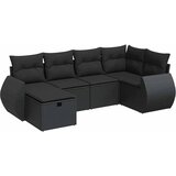  6-dijelni set vrtnih sofa s jastucima crni od poliratana Crna 70 x 62.5 x 69 cm | Shoptok.si