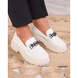 Resti Women's lacquered moccasins in cream color Adolos- Footwear | ePonuda.com