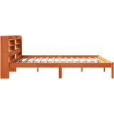 vidaXL Posteljni okvir z vzglavjem voščeno rjava 200x200 cm borovina | Shoptok.si
