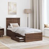  Konstrukcija postelje Rjav hrast in srebrna 75 x 190 cm, (5000103184) | Shoptok.si
