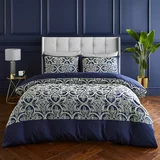 Catherine Lansfield Tamno plava posteljina za krevet za jednu osobu 135x200 cm Flock Trellis –