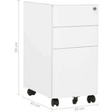 vidaXL Premična omara za dokumente bela 30x45x59 cm jeklo | Shoptok.si