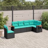  6-dijelni set vrtnih sofa od poliratana s jastucima crni Cijene