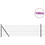  Varjena žična ograja z 13 flanged stebriči Siva 0.4x100 m Jeklo | Shoptok.si
