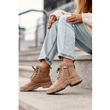 Boto Women's Fleece-Lined Suede Trapper Boots Beige Jailina | shoptok.hr