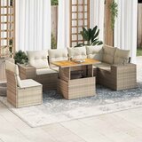 Maison Chic Seti vrtnega pohištva - Vrtna garnitura - Vrtni pohištvo set 7-delna z blazinami bež poli ratan, (21803081) | Shoptok.si