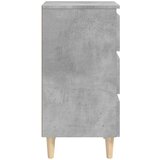  Nočna omarica - Nočna miza z lesenimi nogami betonsko siva 40x35x69 cm, (21688132) | Shoptok.si