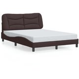  The Living Store Posteljni okvir brez vzmetnice temno rjav 140x190 cm blago - Posteljni Okvir, (21498166) | Shoptok.si