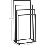  Stalak za ručnike s 4 prečke – crni | shoptok.hr
