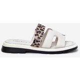 VINCEZA Ladies Leather Sandals With Velcro Leopard | Shoptok.si