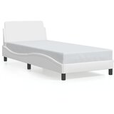 Maison Chic Posteljni okvir - Enojna postelja - Postelja za odrasle z vzglavjem bel 90x200 cm blago-J9337, (21776106) | Shoptok.si
