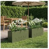 vidaXL Vrtna saksija 2 kom. Maslinastozelena 100 x 30 x 49 cm - Maslinastozelena 100 x 30 x 49 cm 2 | shoptok.hr