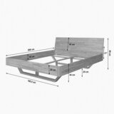MID.YOU POSTELJA 180 cm x 200 cm , les, kovina barve hrasta | Shoptok.si