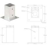 vidaXL sidra za stupove 4 kom od pocinčanog metala 71 mm | shoptok.hr