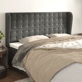  Uzglavlje s ušima tamnosivo 163x23x118/128 cm baršunasto | shoptok.hr