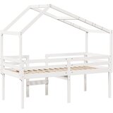  Visoki krevet s krovom bijeli 90 x 190 cm od masivne borovine | shoptok.hr