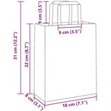 vidaXL Papirnate vrečke 50 kosov z ročaji rjave barve 18x8x22 cm | Shoptok.si