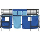  Krevet na kat za djecu s zavjesama Crna i Plava 107 x 200 cm | shoptok.hr