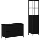  Set namještaja za kupaonicu 2 komada crni hrast konstruirano drvo | shoptok.hr