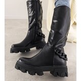 Gemre Black ankle boots with chain Cognac Cene
