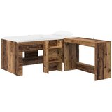  Krevet za djecu s visokim okvirom i stolom 2 kom. Staro drvo Smeđa 80 x 160 cm | Shoptok.si