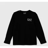 Ea7 Emporio Armani Otroška bombažna majica z dolgimi rokavi črna barva, 8NBT52 BJ02Z