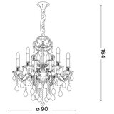 Ideal Lux kristalni luster na lancu gioconda 12xE14/40W/230V prečnik 90 cm zlatna | Eponuda.com
