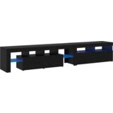 TV ormarići 2 kom s LED svjetlima Crni hrast Konstruirano drvo | shoptok.hr