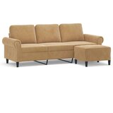 Trosjed s tabureom smeđi 180 cm baršunasti | shoptok.hr