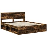  Okvir za krevet s uzglavljem Dimljeni hrast 160 x 200 cm | shoptok.hr