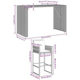 vidaXL Vrtna barska garnitura z blazinami 5-delna siv ratan/akacija | Shoptok.si